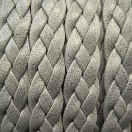 4-strand braid with 3 mm folded leather. Ref. TRP 4x3 Arizona Souris