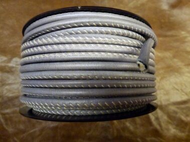 5 mm. Round Leather stitched Ref. C 5 Piel Gris Vintage