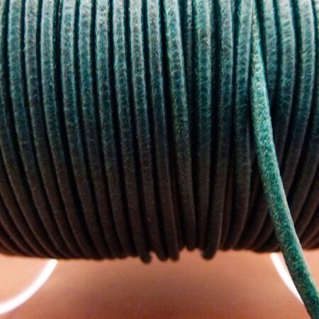2 mm leather cord. dark turquoise color