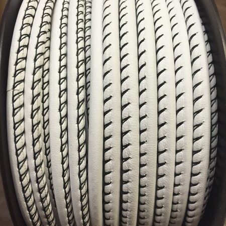 White Leather Cord 4 mm. diameter.