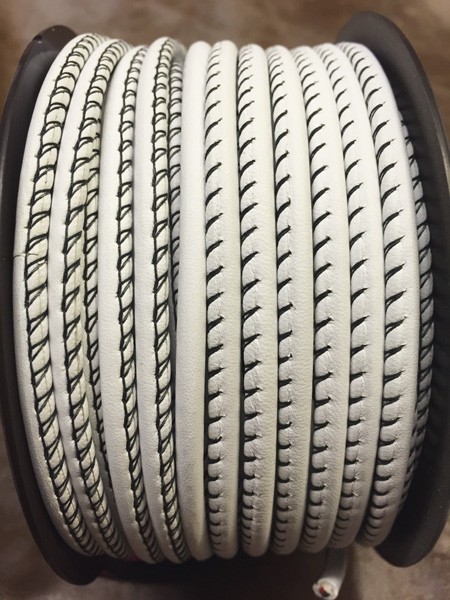 White Leather Cord 4 mm. diameter.