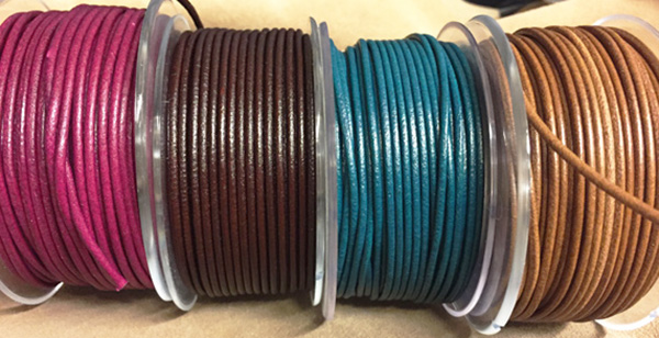 Cordon En Cuir Naturel Rond 5mm - Rouleau De 10 Mètres - Pour Bijoux, Artisanat, Travaux Manuels