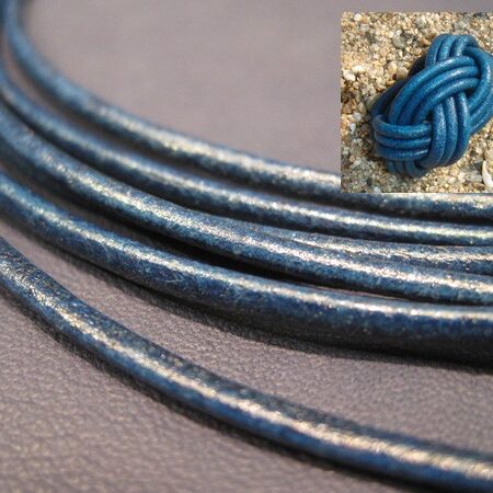 Blue Leather Cord 2 mm
