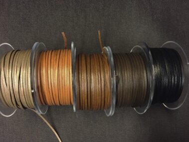 Coils of 25 mt. of 2x1 mm Stripe of Kangaroo Leather Very Resistant.