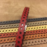 Strips with a fretwork of engraved and perforated circles with a width of 1 cm. Long to desire.