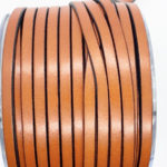 5x2 mm. Tangerine Flat Leather Lace for bracelets