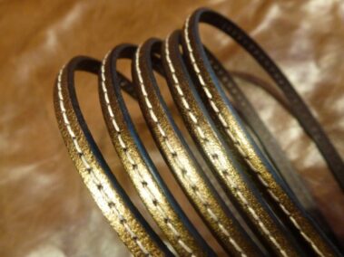 Leather Strap Stitched Ref. TCP 5x2 Stitched Old Gold