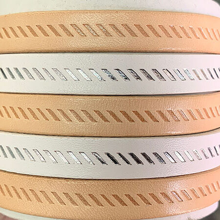 Flat leather lace with patten diagonals