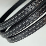 Black leather lace with stitching