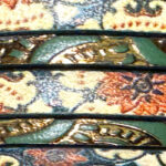 Print Country and Dark Green Flat Leather Combination