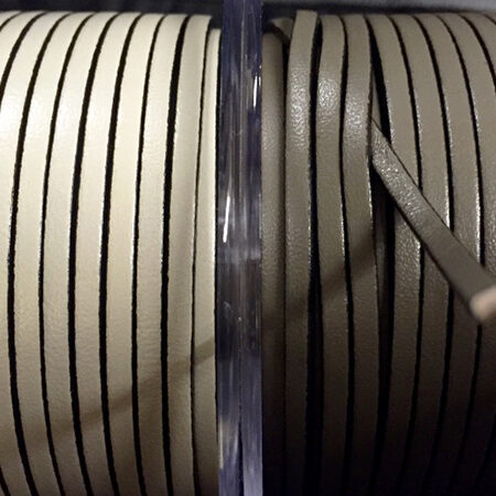 Flat leather lace raw and mink