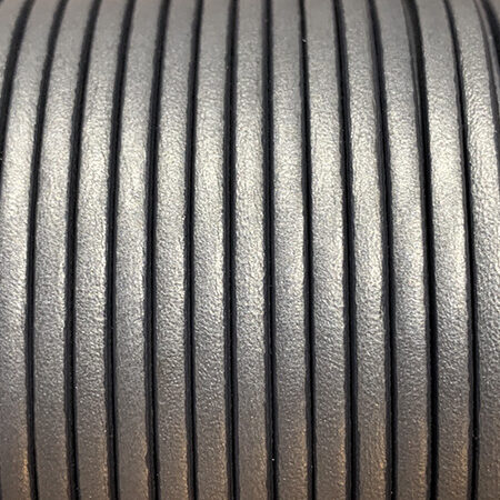 3 mm. Flat leather lace Plata Brillo