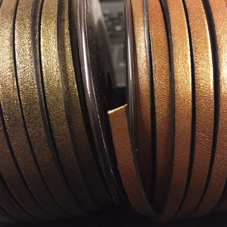 Flat leather lace Oro Viejo and Bronce