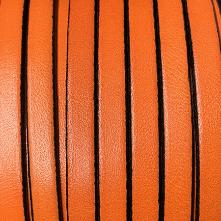 6 mm. Flat leather lace Naranja