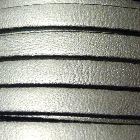 Flat leather lace Plata Brillo