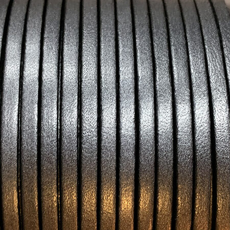 3 mm Flat leather lace Plata Vieja