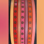 Combination of Flat Leather Lace with flowers engraved.