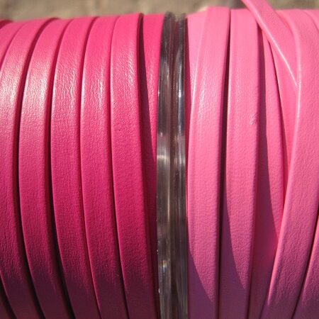 5x2 mm folded leather strip. Ref. TCD 5 Fucsia and Pink color "Premier collection."