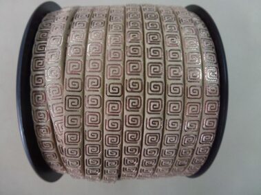 Engraved Leather Lace 6x2 mm. with a Roman Border.