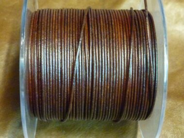 Round Leather Kangaroo, 1 mm. diameter, Dark Brown color.