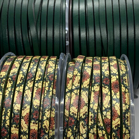 Printed leather strip