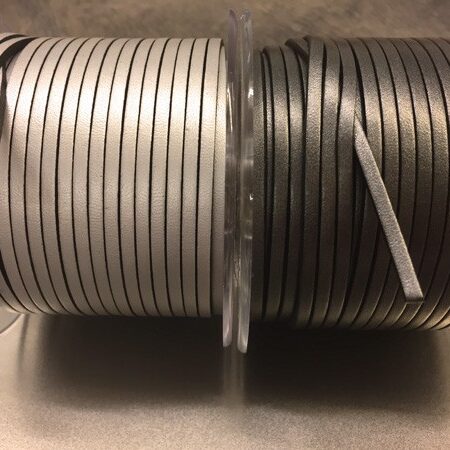 Leather strip 3x2 mm. Ref. TCP 3 Silver Glitter and Old Silver