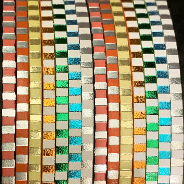 3x2 mm Flat Leather Lace with stripes.