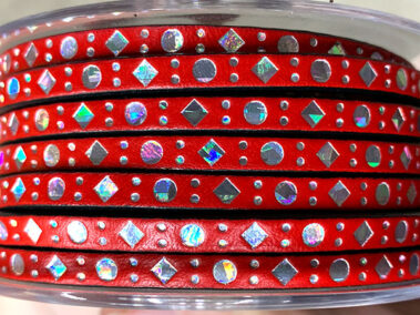 flat leather lace dots square