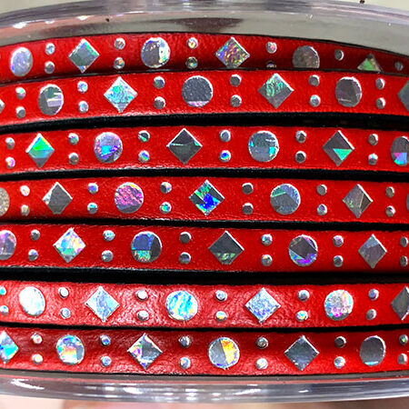 flat leather lace dots square