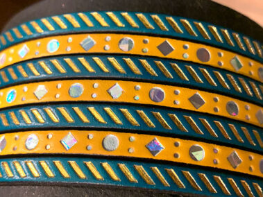 flat leather lace dots square