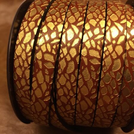 Engraved Leather Strip Ref. TCG 10 Engraved Mahogany Giraffe with Gold