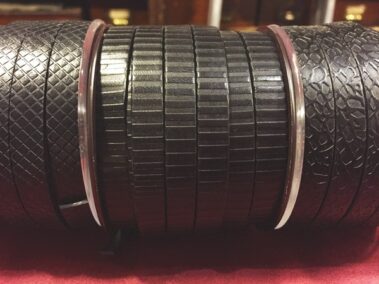 Engraved Leather Strip. Models for men. Ref.TCG 10 Rhombuses, Stripes and Black Giraffe