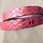Engraved Leather Strip Ref. TCG 10 Engraved Giraffe Pink and Copper