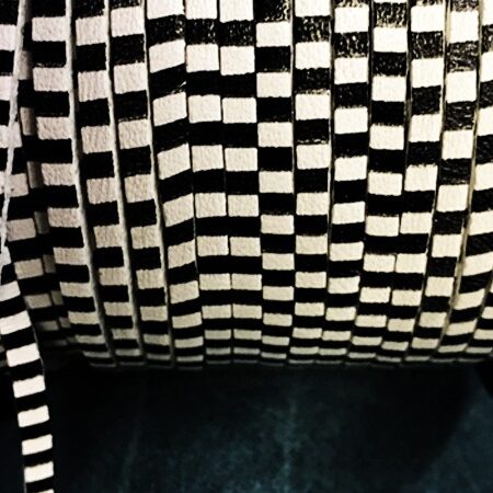 Engraved Leather Strip Ref. TCG 3 Stripes White with Black