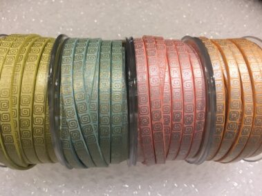 Engraved Leather Lace 6x2 mm. with a Roman Border.