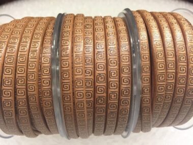 Engraved Leather Lace 6x2 mm. with a Roman Border.