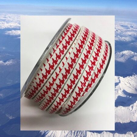 Engraved Leather Lace 6x2 mm. with Hundstooth pattern