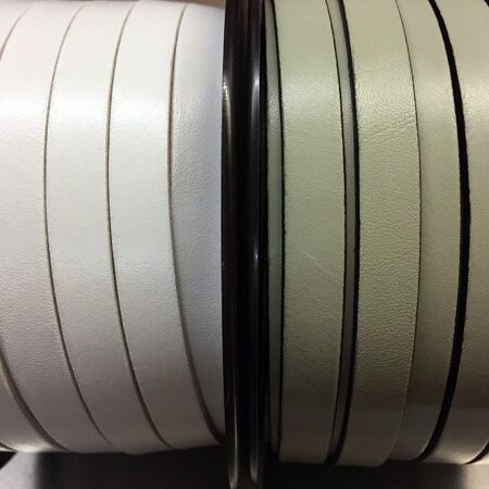 Flat Leather Strap 10x2 mm. Ref.TCP 10 color Blanco y Crudo