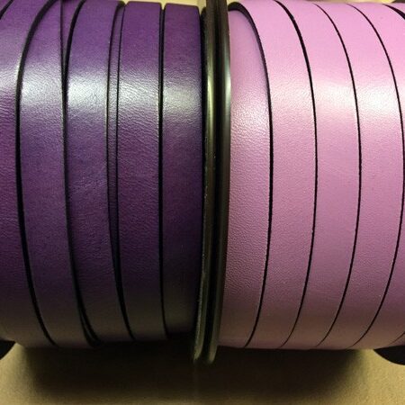 Flat Leather Strap 10x2 mm. Ref.TCP 10 color Morado y Lila