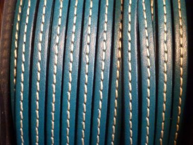 Leather Strap Stitched Ref. TCP 5x2 Stitched Turquoise