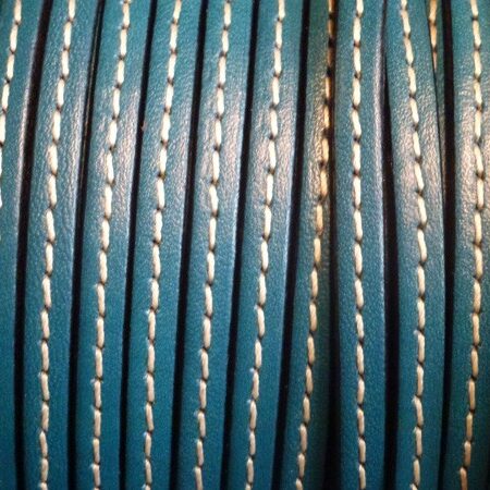 Leather Strap Stitched Ref. TCP 5x2 Stitched Turquoise