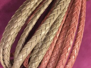 Oval braided leather strap Handmade with the TCD 3 Ref.TRO 6x7 mm.