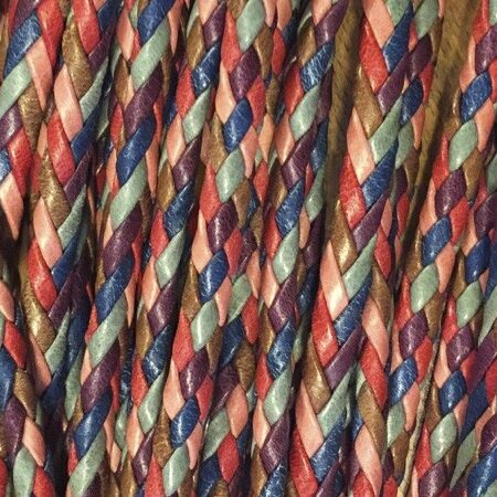 Oval braided leather strap Handmade with the TCD 3 Ref.TRO 6x7 mm.