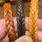 Trenza marrón medio, marrón oscuro y marrón claro.