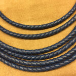 Navy Blue Leather Braid