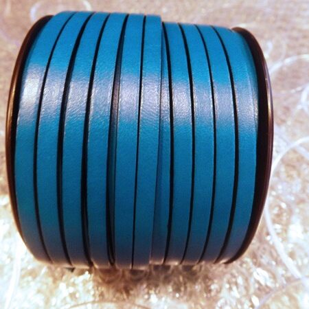 Leather strap 5x2 mm. Ref. TCP 5 turquoise color