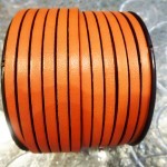Leather strap 5x2 mm. Ref. TCP 5 Orange color