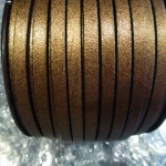 Leather strap 5x2 mm. Ref. TCP 5 Old gold color
