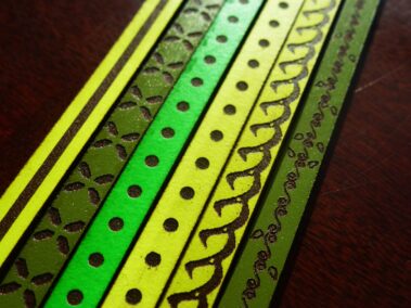 Leather Lace Engraved color Lemon Fluor