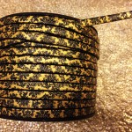 Flat Leather Strip 5 mm. printed Ref.TCP 5 Print VICTORIAN ORO